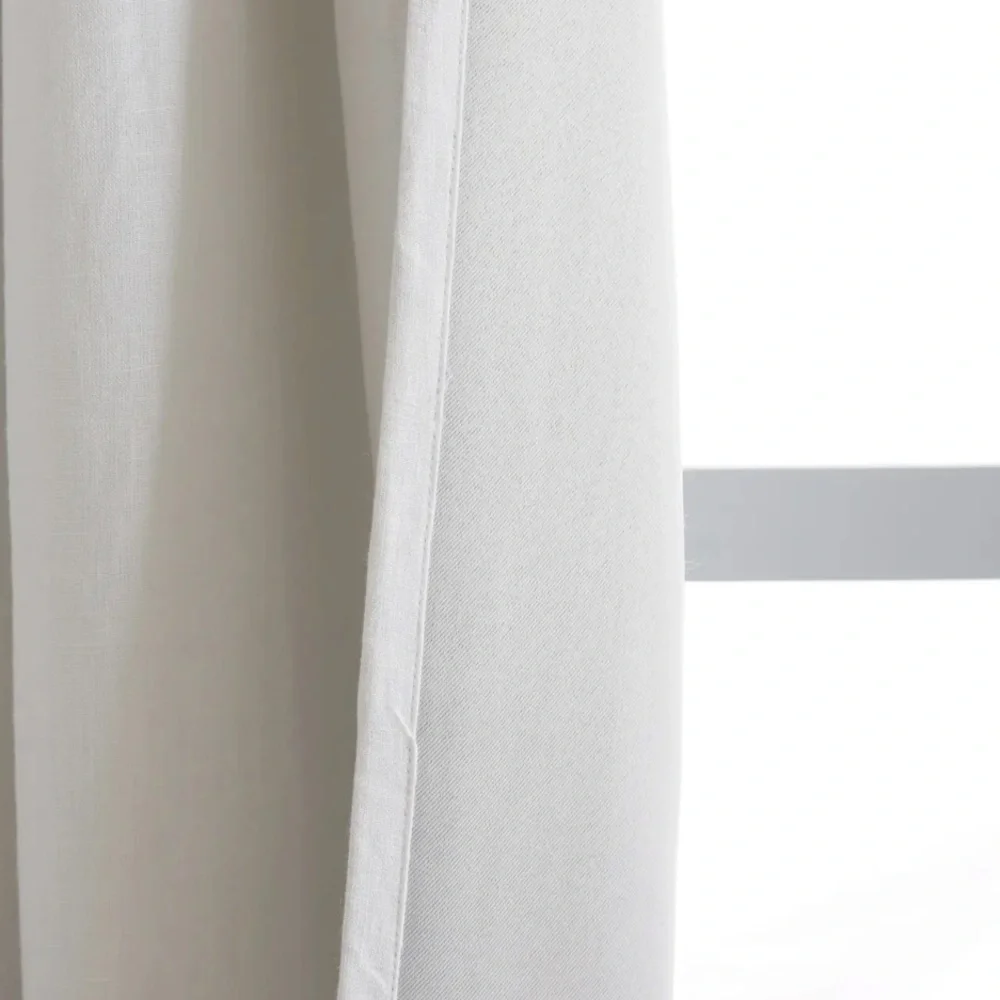 QUINCE 48x84 European Linen Room Darkening Curtain White 1977